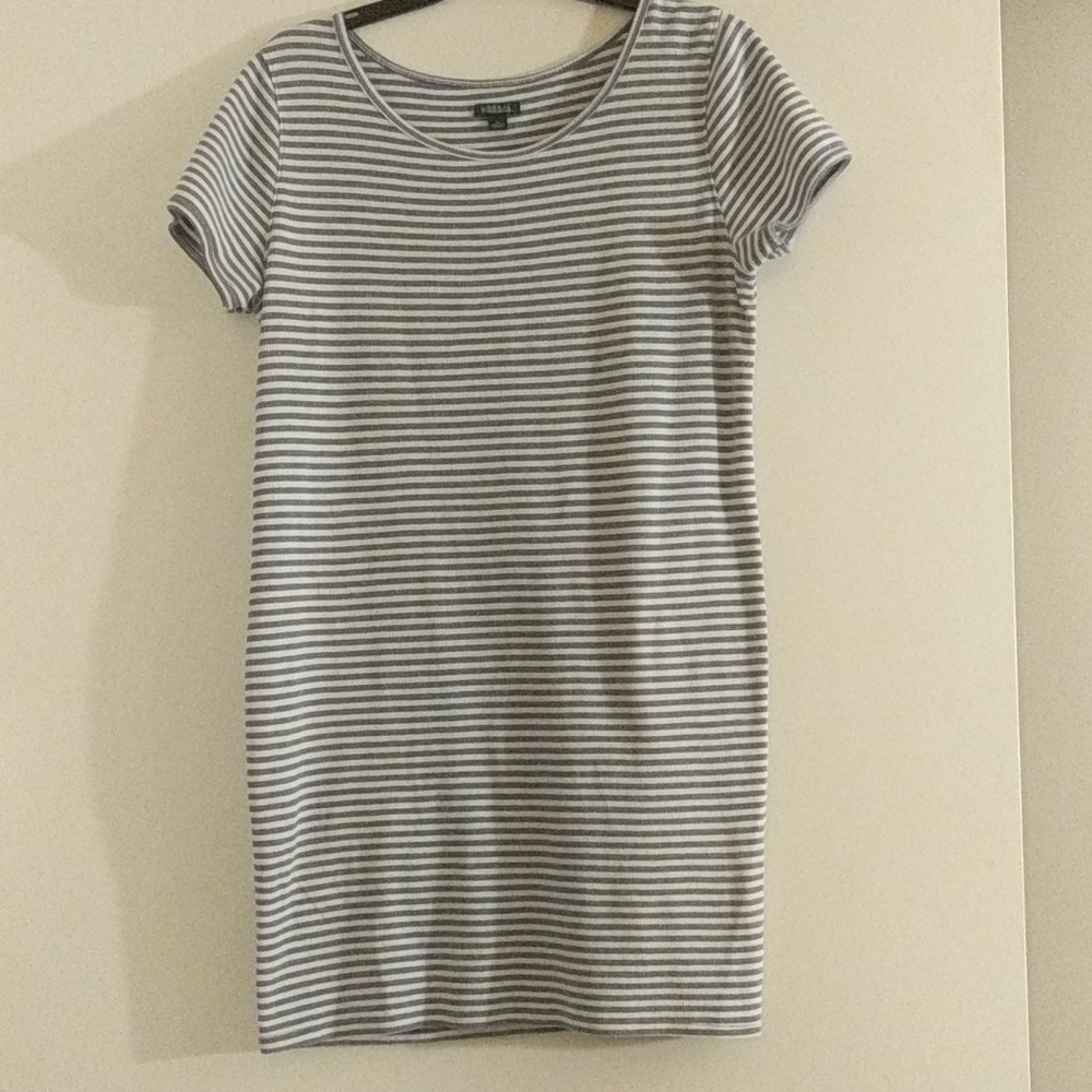 Wild Fable Baby blue & white stripe t-shirt dress